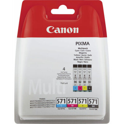 CANON® CLI-571 EREDETI TINTAPATRON Multipack 4x7 ml (≈ 1374 oldal) ( 0386C005 )