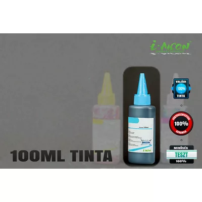VILÁGOS CIÁN / CYAN színű 100 ml-es univerzális utántöltő i-AICON™ tinta Brother, Canon, HP, Lexmark tintapatronokhoz ► Legális! ◄