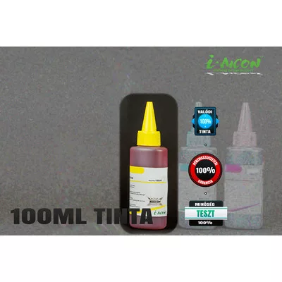 SÁRGA / YELLOW színű 100 ml-es univerzális utántöltő i-AICON™ tinta Brother, Canon, Epson, HP, Lexmark tintapatronokhoz ► Legális! ◄