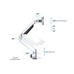 MULTIBRACKETS Asztali konzol, M VESA Gas Lift Arm Single Silver (15-34", max.VESA: 100x100 mm, 10 kg)