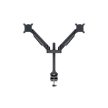 MULTIBRACKETS 2 karos asztali konzol, M VESA Gas Lift Arm Dual Black (15-32", max.VESA: 100x100 mm, 10 kg)