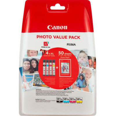CANON® CLI-581XL EREDETI TINTAPATRON Multipack Photo 4x8,3 ml (≈ 2060 oldal) ( 2052C004 )