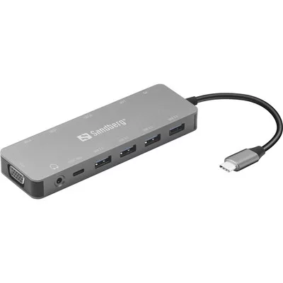 SANDBERG Dokkoló, USB-C 13-in-1 Travel Dock
