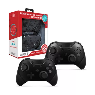 ARMOR3 NUCHAMP Nintendo Switch Kiegészítő Vezeték nélküli kontroller, Fekete & Fekete (2-PACK)