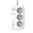 COLORWAY Hálózati elosztó, CW-CHE34PDW, 3 dugalj, 4xUSB (2xUSB-A, 2XTYPE-C) GaN3 Pro PD 2m, 65W, fekete