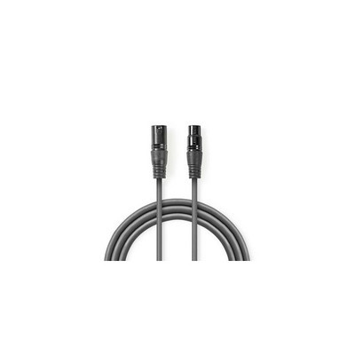 Nedis  COTG15012GY150 DMX adapter kábel, XLR 3 tűs apa | XLR 3 tűs anya | Nikkelezett | 15,0 m | kerek | PVC | Sötétszür