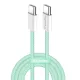 COLORWAY Kábel Type-C CW-CBPDCC061-G, fonott pamut, PD Fast Charging 60W, 3,0A 1M zöld
