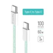 COLORWAY Kábel Type-C CW-CBPDCC061-G, fonott pamut, PD Fast Charging 60W, 3,0A 1M zöld