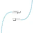COLORWAY Kábel Type-C CW-CBPDCC061-BL, fonott pamut, PD Fast Charging 60W, 3,0A 1M kék