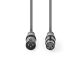 Nedis COTH15010GYO5 félprofi XLR audio kábel,XLR dugó- aljzat, 0.5m, rugalmas