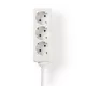 Nedis EXSO315F1WTB földelt 3 aljzatos elosztó, 1,5m, H05VV-F 3G1,5mm2, 3680 W | 16 A