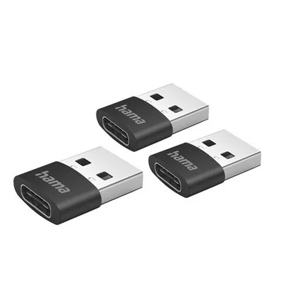 HAMA 201532, FIC E3 ADAPTER USB A DUGÓ/USB TYPE-C ALJZAT, 3DB