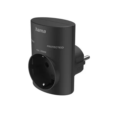 HAMA 223322, HÁLÓZATI TÚLFESZÜLTSÉG VÉDŐ ADAPTER FEKETE / BLACK  / FIP