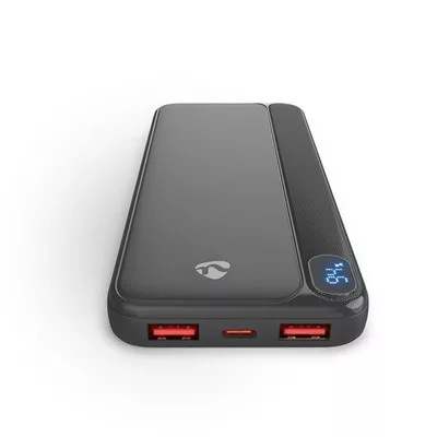 Nedis PBKPD20W125BK powerbank, hordozható külső akkumulátor, power bank 10000mAh, 1,5 / 1,67 / 2,0 / 2,22 / 3,0 A