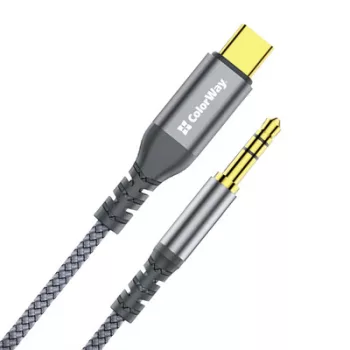   COLORWAY Adapter USB-C - 3.5 mm Mini-Jack, 1.2 m, Szürke (CW-CBPDJ071-G)
