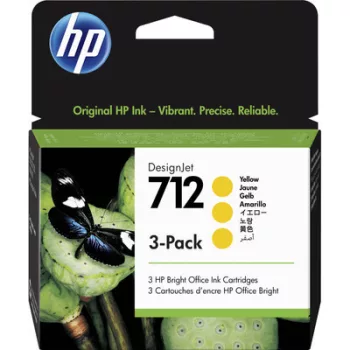   HP Nr.712 (3ED79A) 3 pakk eredeti sárga TINTAPATRON / INK CARTRIDGE, 3*29ml