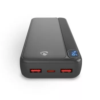   Nedis PBKPD20W225BK powerbank hordozható külső akkumulátor, power bank 20 000mAh, 1,5 / 1,67 / 2,0 / 2,22 / 3,0 A