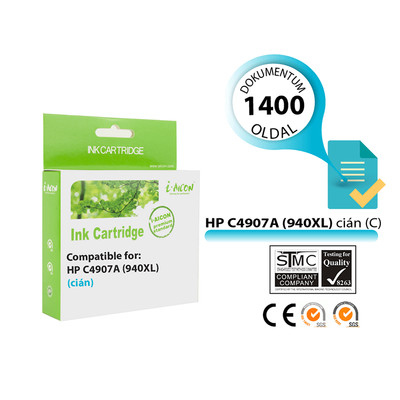 HP -hez   Nr.940XL (C4907A) utángyártott cián TINTAPATRON / INK CARTRIDGE, ~1400 oldal