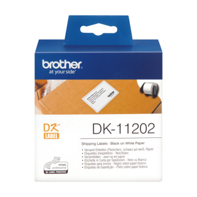 Címkenyomtató etikett szalag (DK Label), 62 mm x 100 mm, öntapadó, Brother (DK-11202)