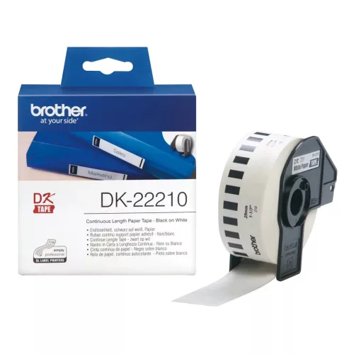 Eredeti Brother DK-22210 szalag tekercsben – Fehér alapon fekete, 29mm széles