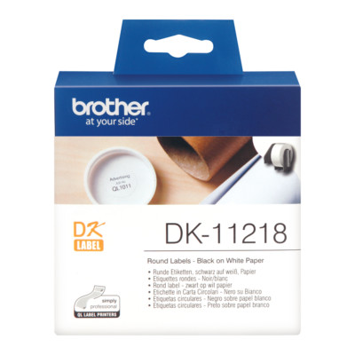 Címkenyomtató etikett szalag (DK Label), 24 mm átmérőjű, öntapadó, Brother (DK-11218)