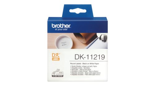 Címkenyomtató etikett szalag (DK Label), 12 mm átmérőjű , öntapadó, Brother (DK-11219)