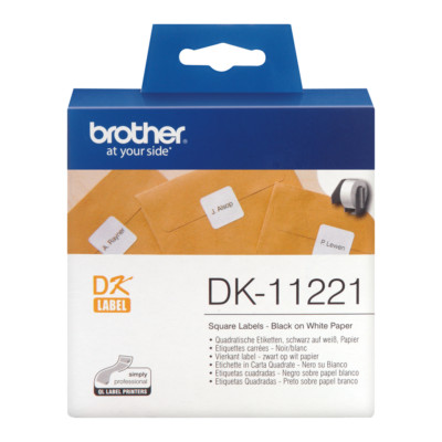 Címkenyomtató etikett szalag (DK Label), 23 mm x 23 mm, öntapadó, Brother (DK-11221)