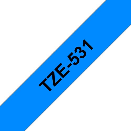 Feliratozógép szalag, 12mm x 8m, BROTHER, kék-fekete (TZE-531)