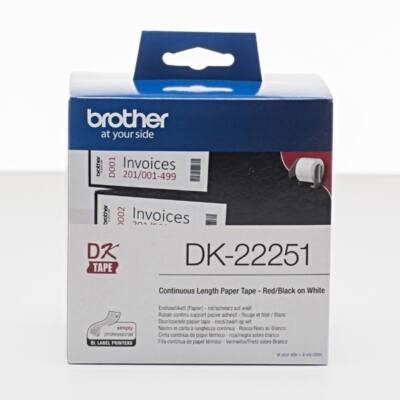 Címkenyomtató szalag (DK Tape), 62 mm x 15,24 m, öntapadó, Brother (DK-22251)