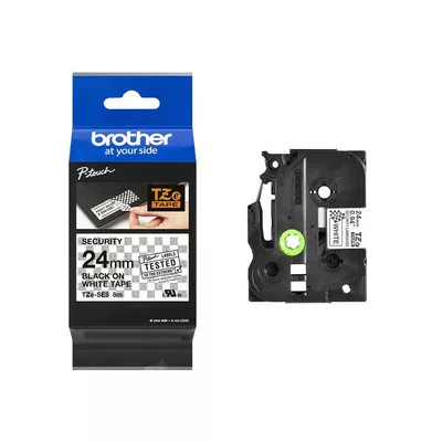 Brother P-touch TZe-SE5 szalagkazetta - FEHÉR alapon FEKETE / BLACK felirat
