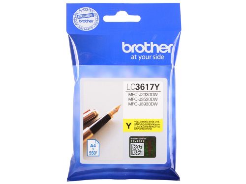 Brother LC3617 Y (sárga) eredeti tintapatron (~550 oldal)