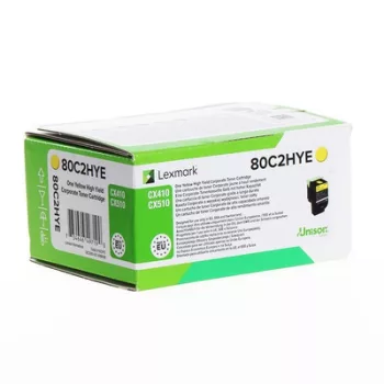   Lexmark CX410/510 High Corporate Toner Yellow 3K (Eredeti) 80C2HYE ► Legális! ◄