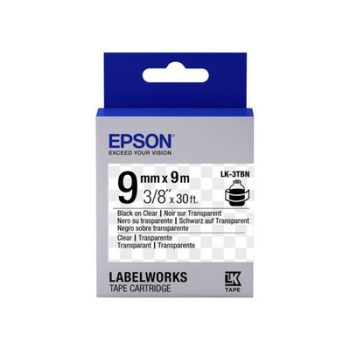   Epson LabelWorks LK-3TBN szalagkazetta - ÁTLÁTSZÓ alapon FEKETE / BLACK felirat