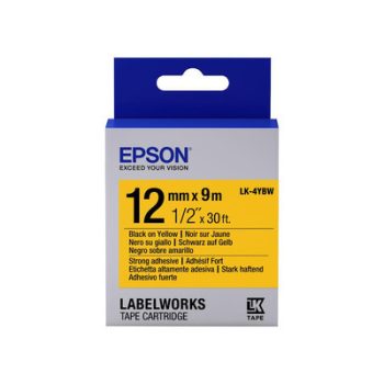   Epson LabelWorks LK-4YBW szalagkazetta - SÁRGA / YELLOW alapon FEKETE / BLACK felirat