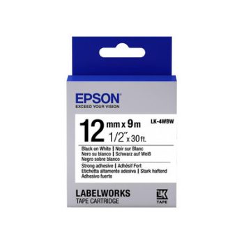   Epson LabelWorks LK-4WBW szalagkazetta - FEHÉR alapon FEKETE / BLACK felirat