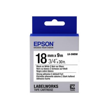   Epson LabelWorks LK-5WBW szalagkazetta - FEHÉR alapon FEKETE / BLACK felirat