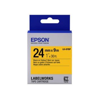   Epson LabelWorks LK-6YBP szalagkazetta - PASZTELL SÁRGA / YELLOW alapon FEKETE / BLACK felirat