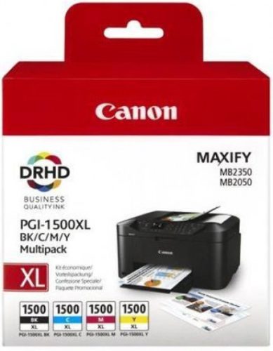 CANON® PGI-1500BCMY XL ( fekete-cián-magenta-sárga ) EREDETI TINTAPATRON multipakk, ~1200/3x900 oldal ( pgi1500xl ) ( 9182B004 )