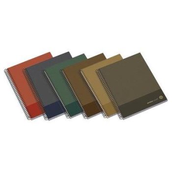   1 db Spirálfüzet, A5, kockás, 100 lap, keményfedeles, AMBAR "Kraft", vegyes színek