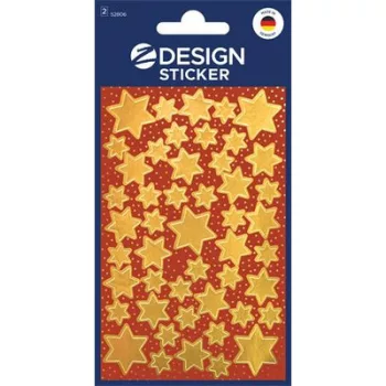   Matrica, 2 ív, 76x120 mm, AVERY ZWECKFORM, "Z-Design No.52806", arany csillagok
