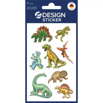   Matrica, papír, 3 ív, 76x120 mm, AVERY ZWECKFORM, "Z-Design No.53145", dinoszauruszok