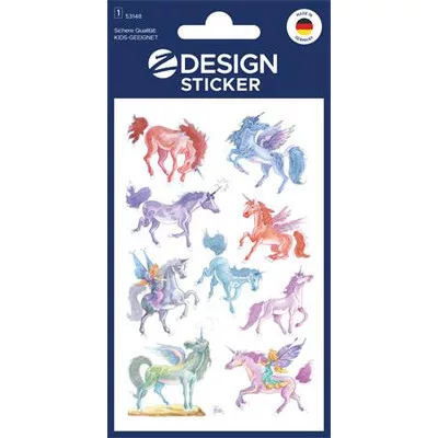 Matrica, papír, 1 ív, 76x120 mm, AVERY ZWECKFORM, "Z-Design No.53148", unikornisok