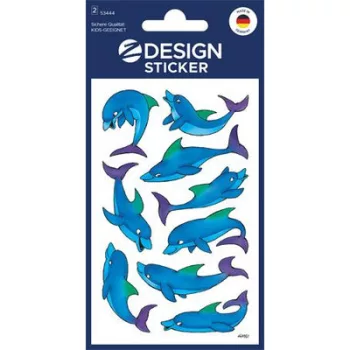   Matrica, papír, 2 ív, 76x120 mm, AVERY ZWECKFORM, "Z-Design No.53444", csillogó delfinek