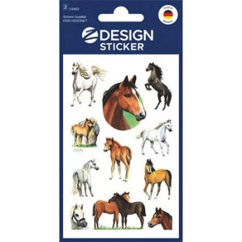   Matrica, papír, 2 ív, 76x120 mm, AVERY ZWECKFORM, "Z-Design No.53483", csillogó lovak