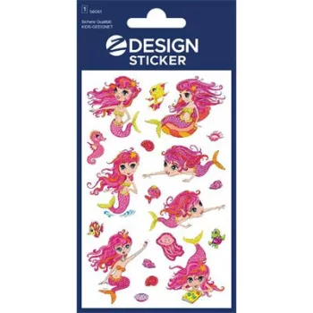   Matrica, fólia,  1 ív, 76x120 mm, AVERY ZWECKFORM, "Z-Design No.56061",  hableány