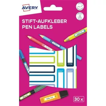   Etikett, tollcímke, 50x10 mm, kézzel írható, AVERY ZWECKFORM, kék-zöld, 30 etikett/csomag 2 ív