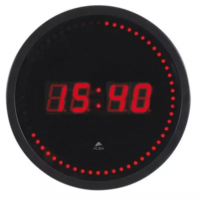Falióra, LED kijelzős, 30 cm, ALBA "Horled", fekete 1 db