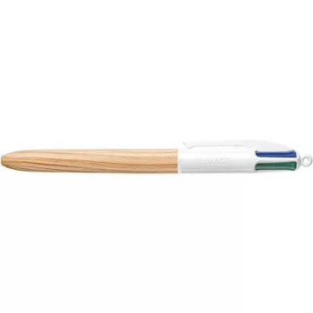   Golyóstoll, 0,32 mm, nyomógombos, négyszínű, BIC "4 Colours Wood Effect" 1 db