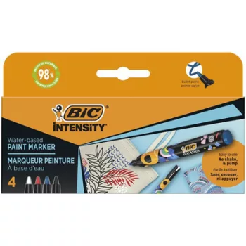   Dekormarker készlet, 1,5 - 2,3 mm, BIC "Paint marker", 4 különböző élénk szín 4 db