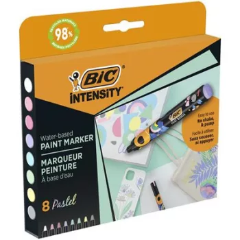   Dekormarker készlet, 1,5 - 2,3 mm, BIC "Paint marker", 8 különböző pasztell szín 8 db